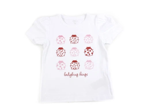 Name It bright white ladybug top